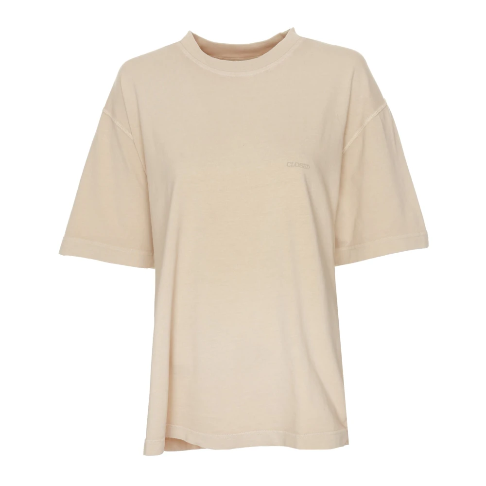 Closed Casual Oversized T-Shirt Beige Heren
