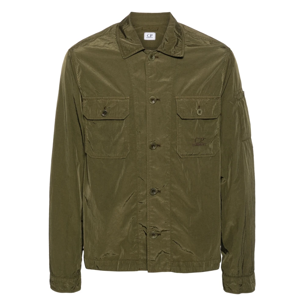 C.P. Company Grijze Nylon Lange Mouw Overshirt Gray Heren