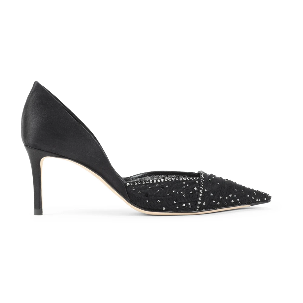 Giorgio Armani Women's Black Tulle, Satin And Rhinestone Court Shoes
