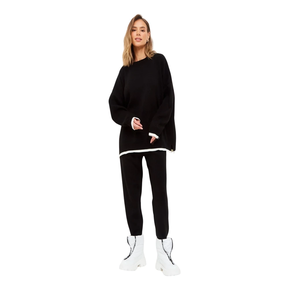 Cesare Gaspari Oversized Jogger set - Svart Black, Dam