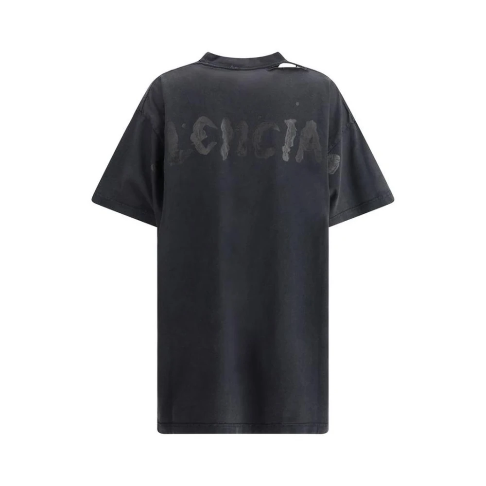 Balenciaga Vintage Oversized Mock Neck T-Shirt Black Dames