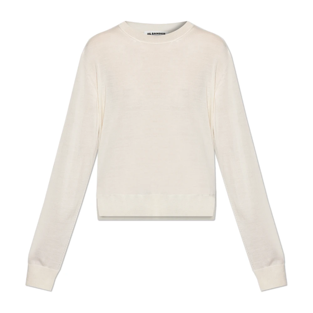 Jil Sander Donna Beige - Maglione Con Spacchi Laterali - Knitwear - Xs