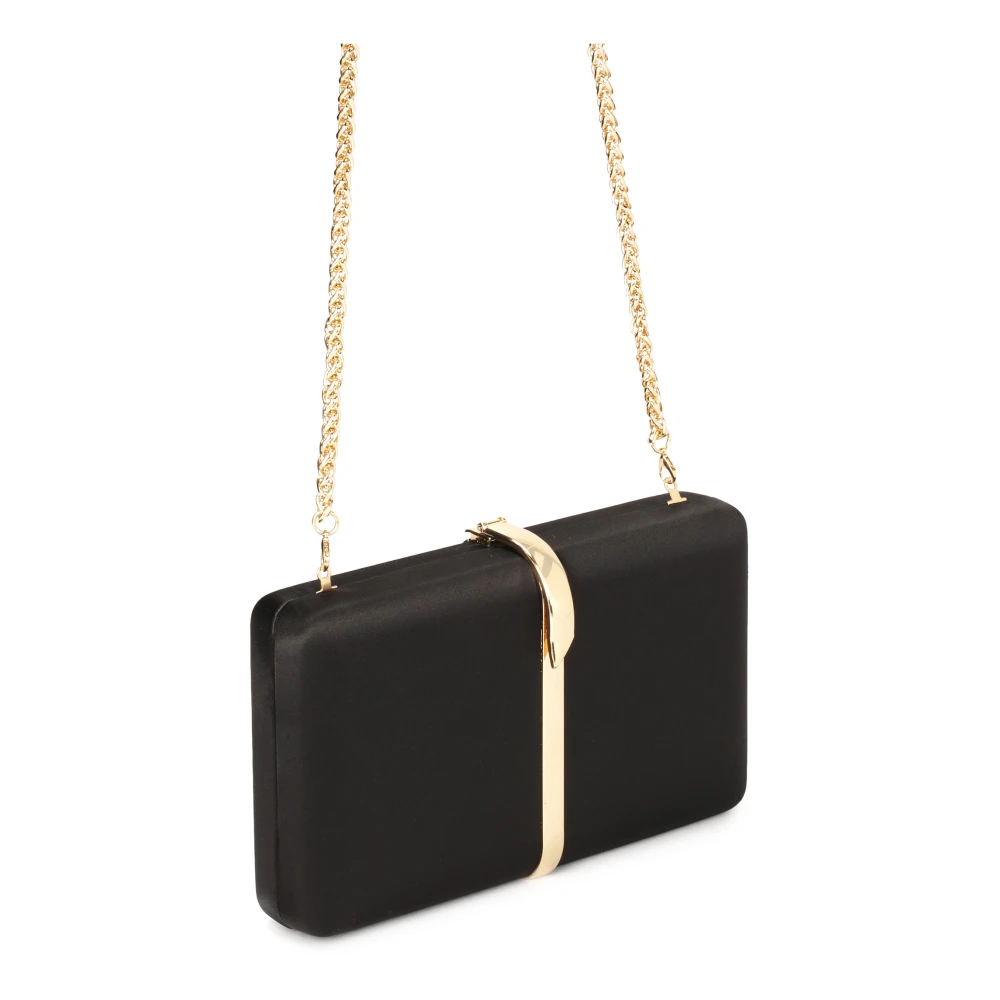 Kazar Chic kleine clutch tas met schouderketting Black Dames