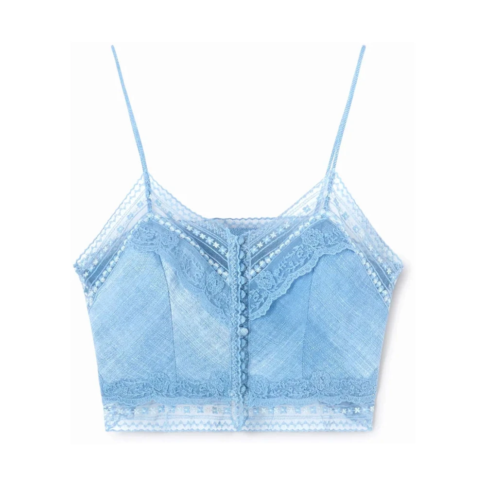 Ermanno Scervino Stijlvolle Top met Uniek Design Blue Dames