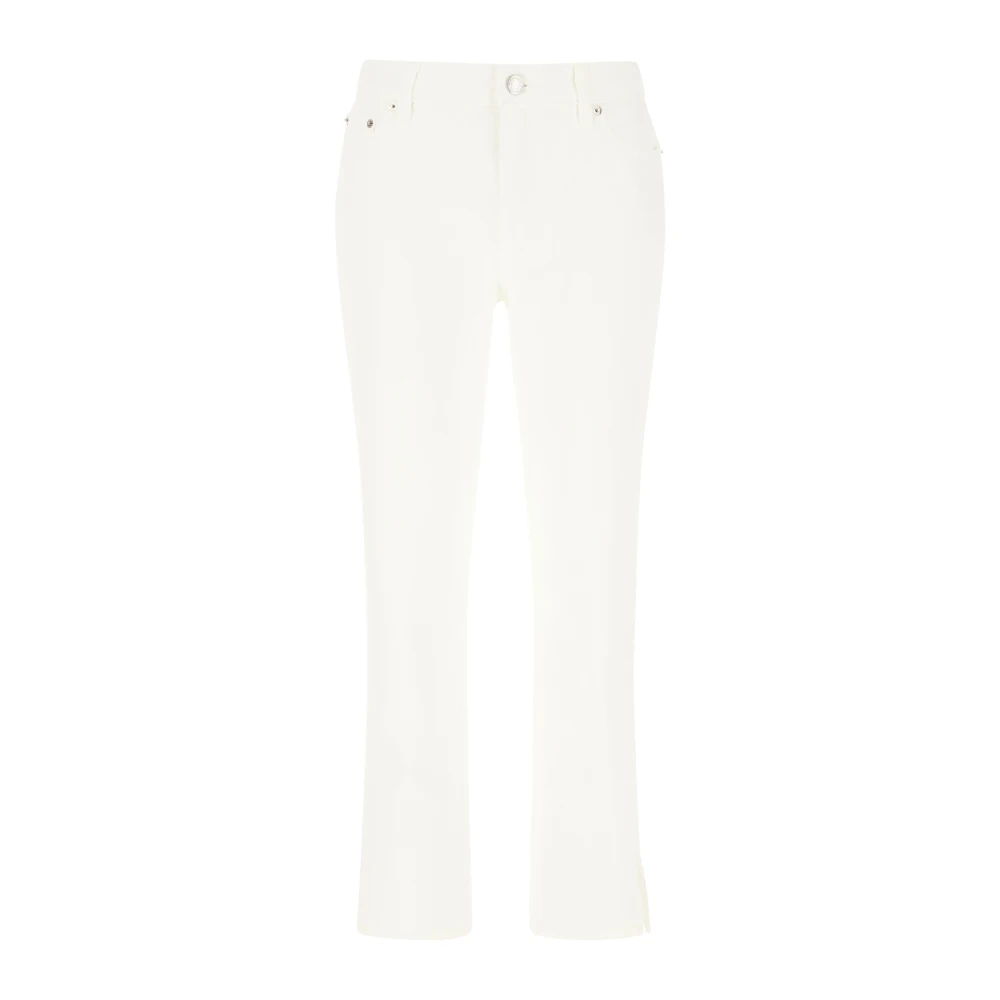 Michael Kors Women's White Slim Fit Jeans, M, Classic Denim Jeans For Everyday Wear