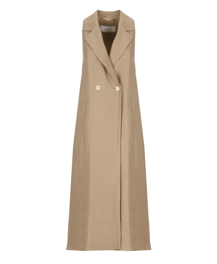 bruine-linnen-en-viscose-midi-jurk