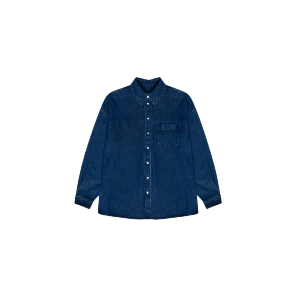 The New Society Lyocell Denim Skjorta Blue, Dam