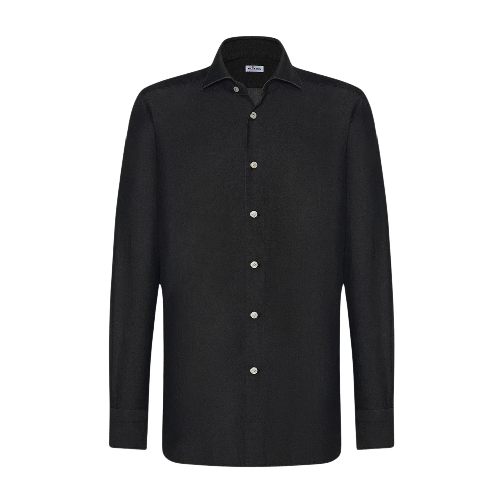 Kiton Denim Shirt met Sportieve Allure Black Heren