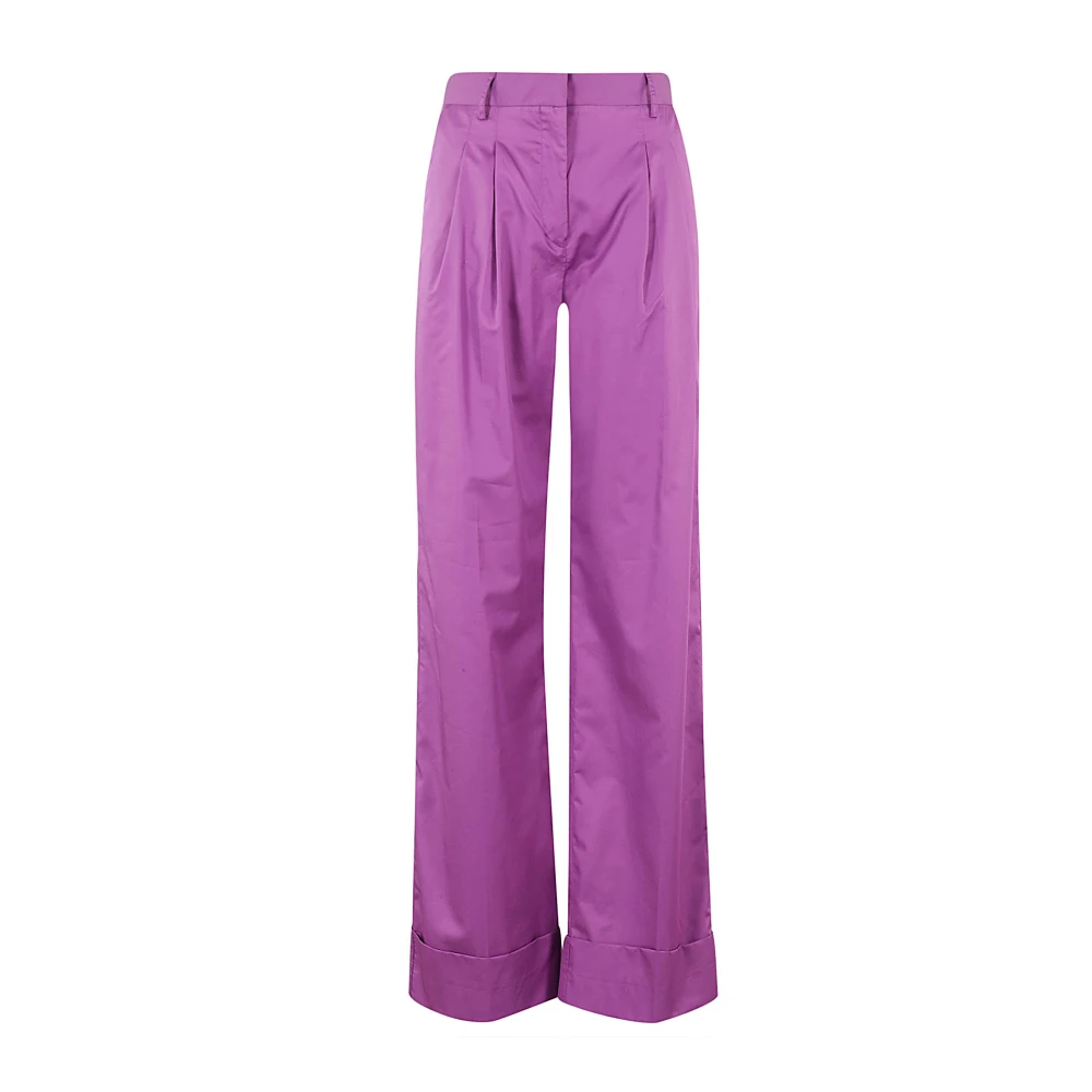 Andamane Women's Purple Wide Trousers, S, Nathalie Wide-Leg Trousers