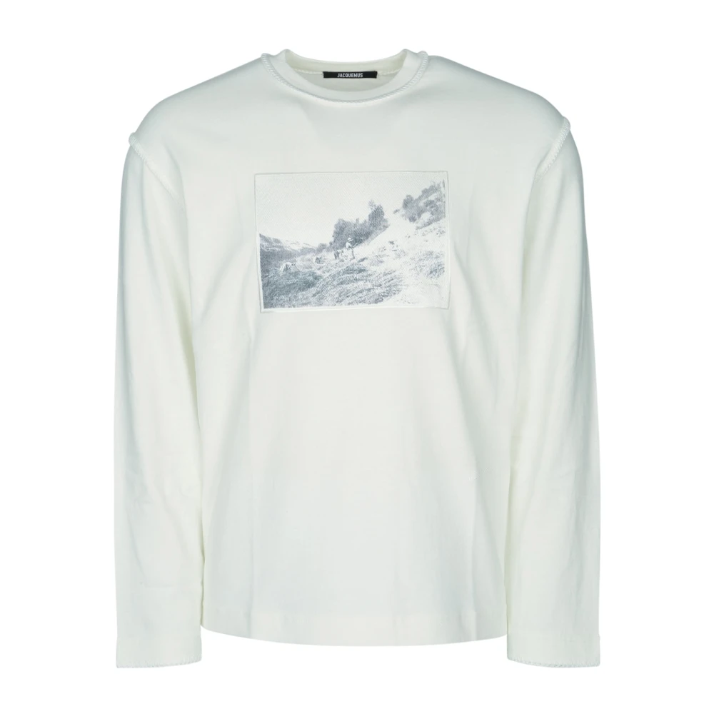 Jacquemus White Sweatshirts, Male, Xl, Le T-Shirt Paysan Ml