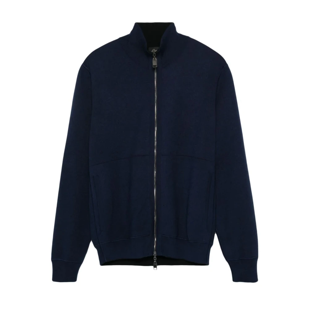 Blå Zip-up Cardigan Casual Stil