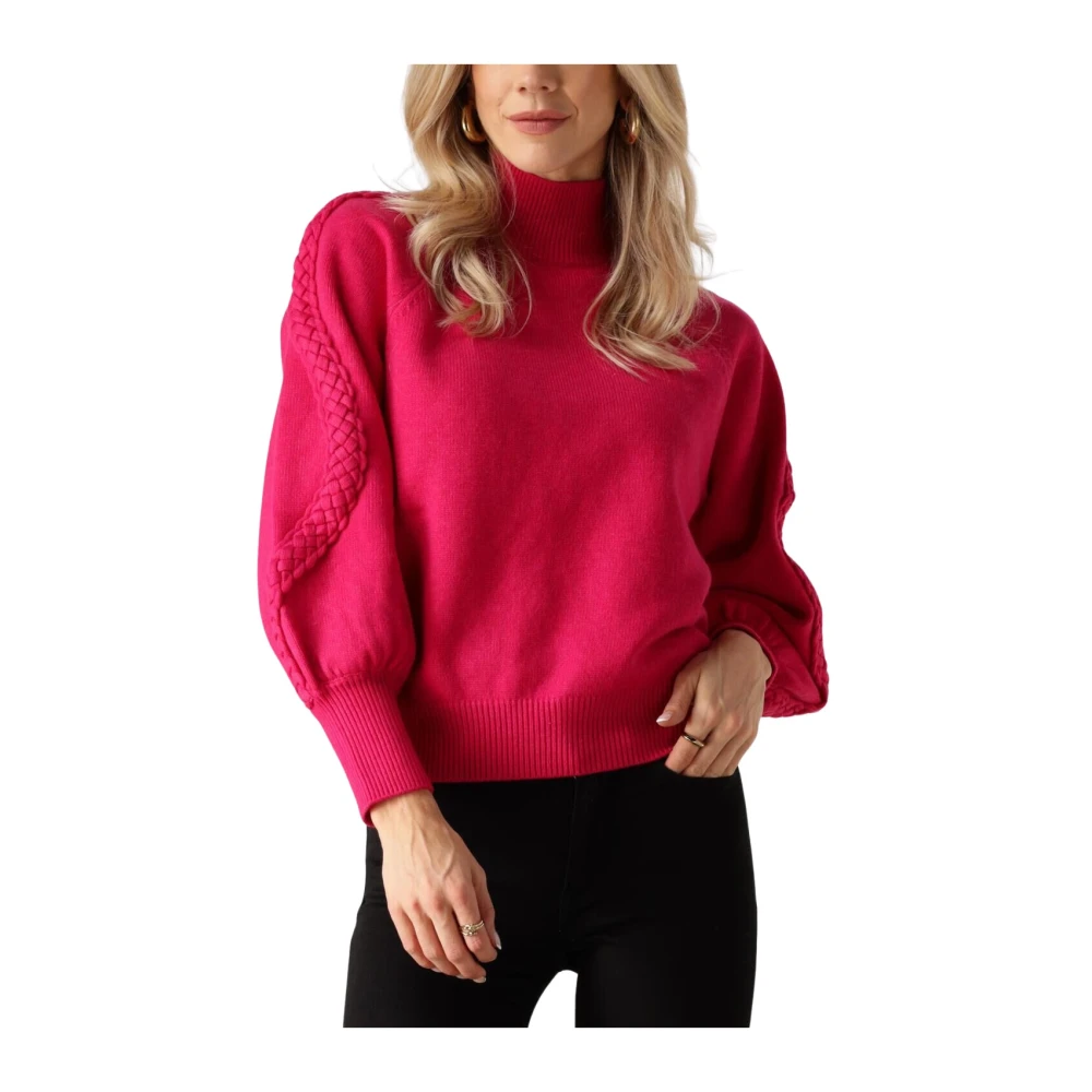 MINUS Dames Truien & Vesten Vera High Neck Knit Pullover Roze