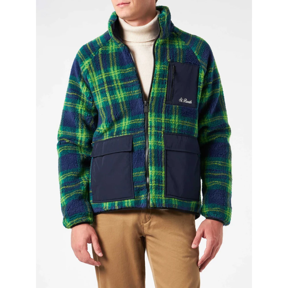 MC2 Saint Barth Sherpa Fleece Jas Groen Blauw Multicolor Heren