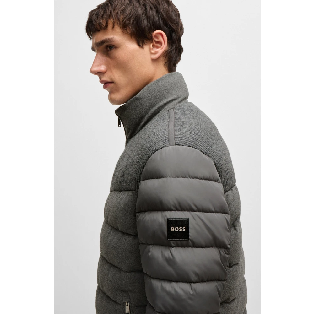Hugo Boss Stijlvolle Jas voor Mannen Gray Heren