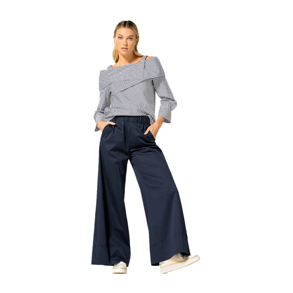 Caroline Biss Elegante Broek 1528 Broek Blue Dames