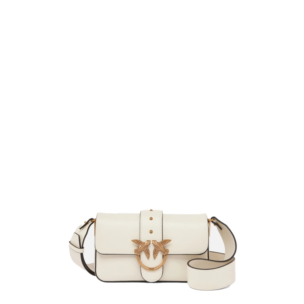 Pinko Cross Body Bags, Female, One Size, Love One Mini Shoulder Bag White