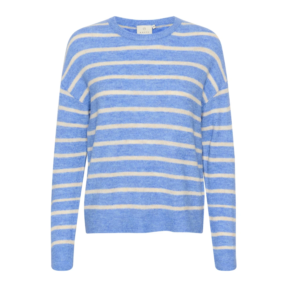 Kaffe Gestreepte Gebreide Trui Blauw Beige Multicolor Dames