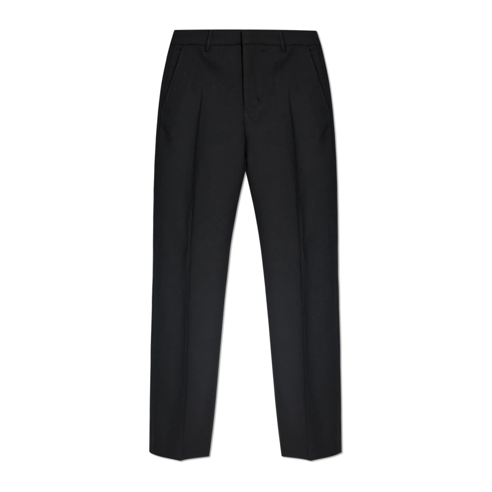 Ami Paris Wollen broek met vouw Black Heren
