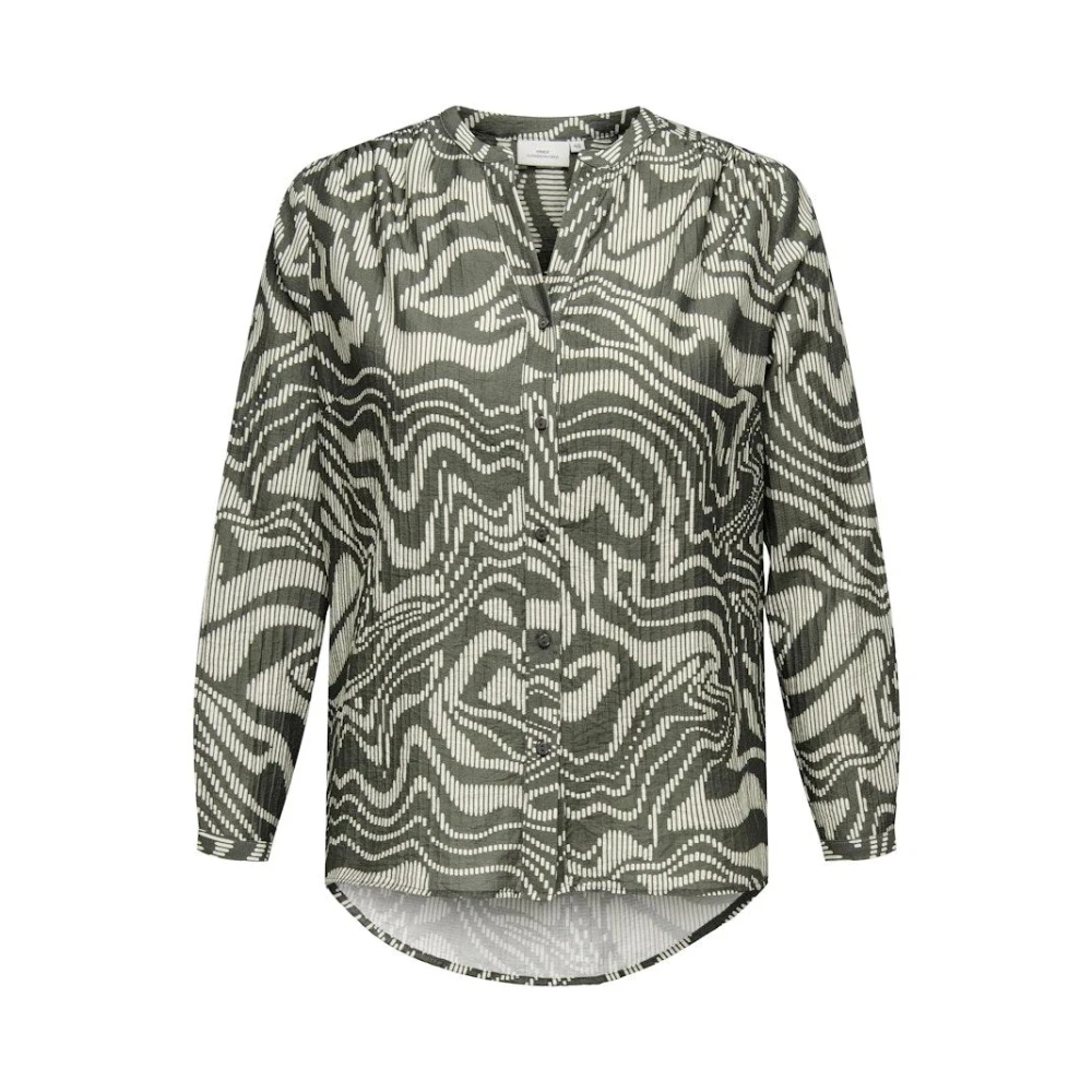 Only Carmakoma Gedrukt shirt met lange mouwen groen Green Dames