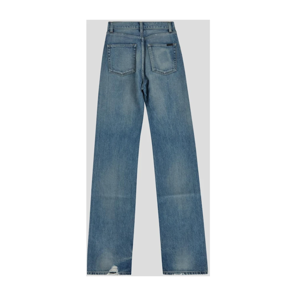 Saint Laurent Katoenen Denim Jeans Blue Dames