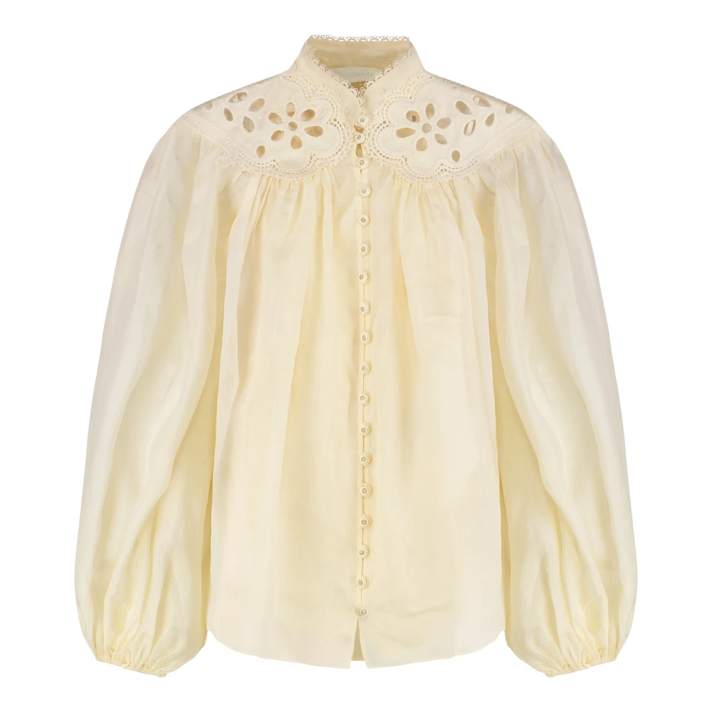Zimmermann Women's Beige Embroidered Coco Blouse