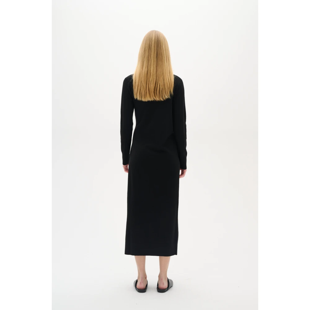 InWear Gebreide Jurk met Kasjmier en Wol Black Dames