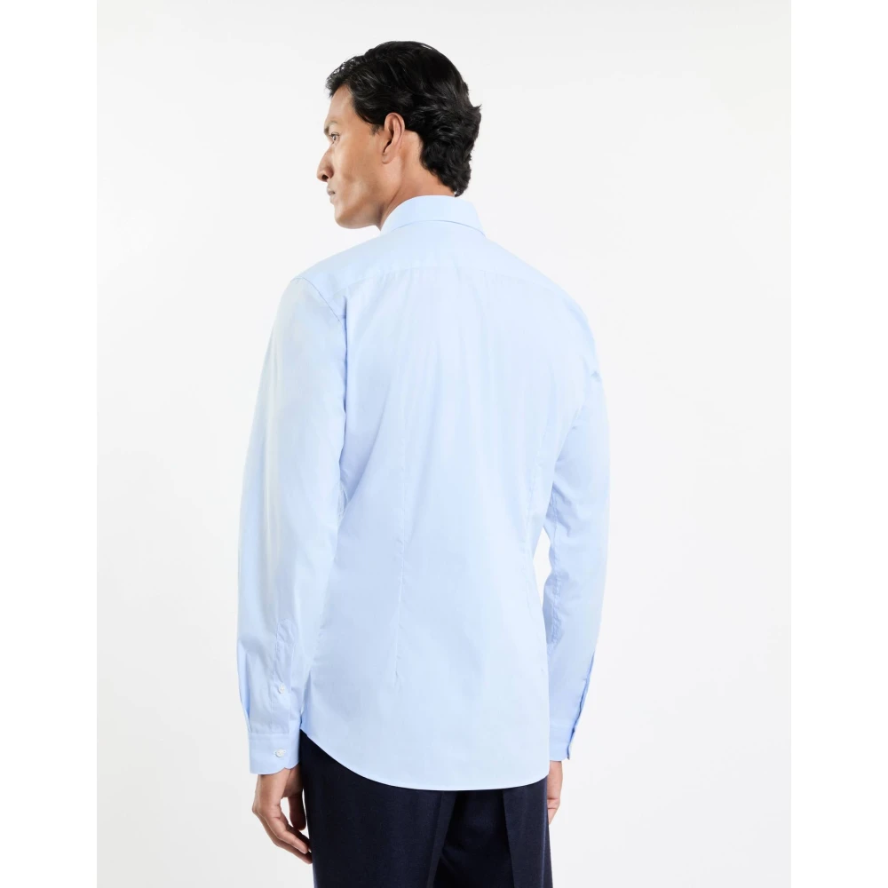 Fay Stretch katoenen overhemd Blue Heren