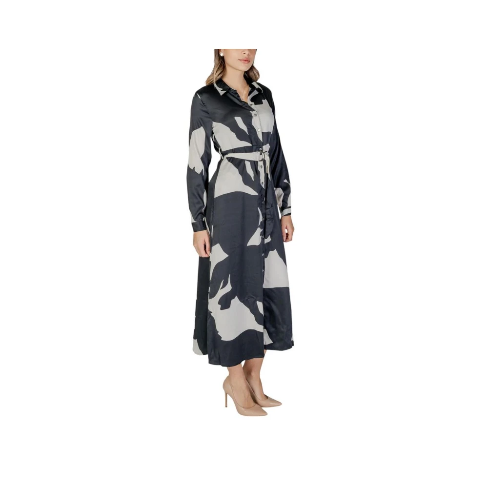 Only Zwarte Polyester Blend Jurk Herfst Winter Collectie Black Dames
