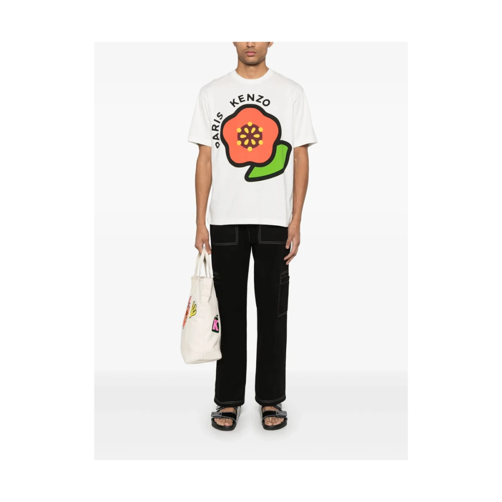 Kenzo Grafische Print Crew Neck T-shirt White Heren