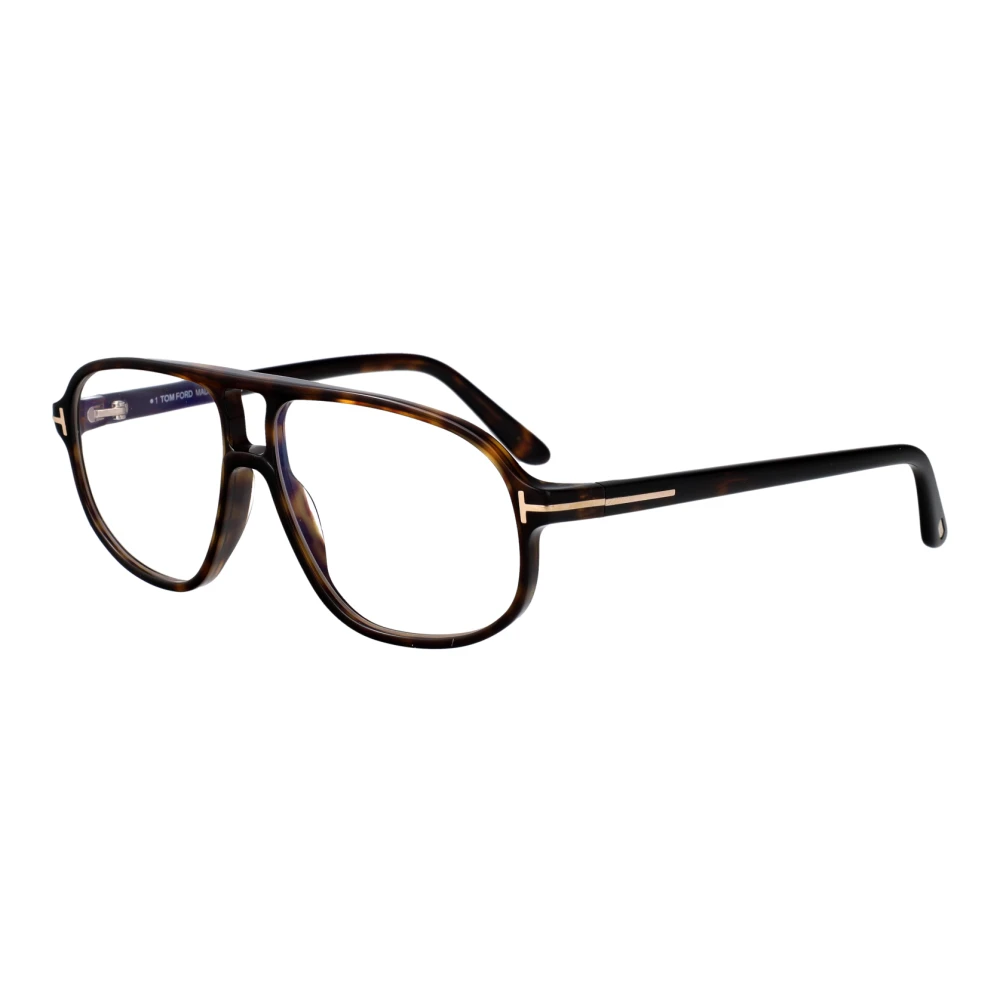 Tom Ford Brown Glasses, Male, 57 Mm, Blue Block Navigator Optical