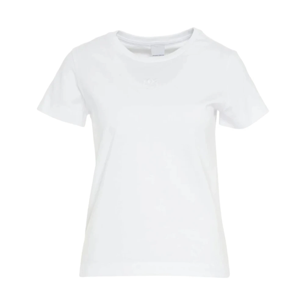 pinko Love Birds Korte Mouw T-shirt White Dames