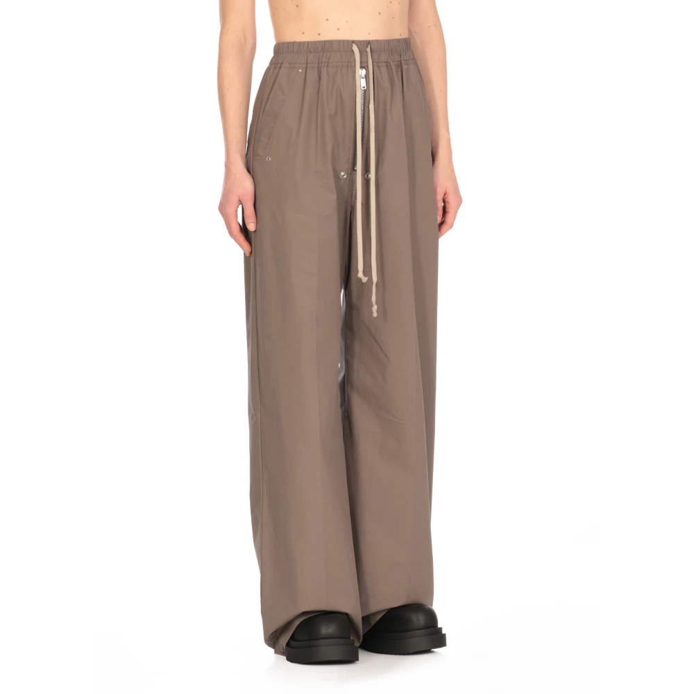 Rick Owens Groene katoenen broek met trekkoord Green Dames