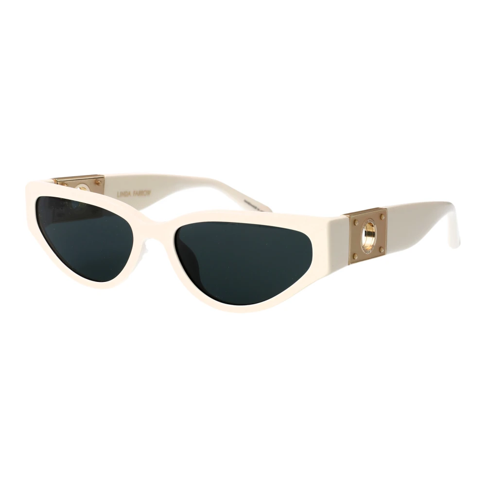 Linda Farrow White Sunglasses, Unisex, 57 Mm, Tomie Sunglasses