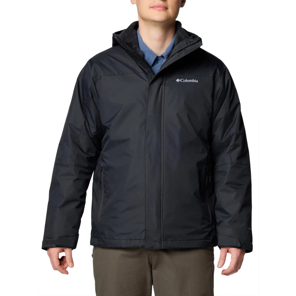 Columbia Zwarte Waterdichte Uitwisselbare Jas met Fleece Voering Black Heren