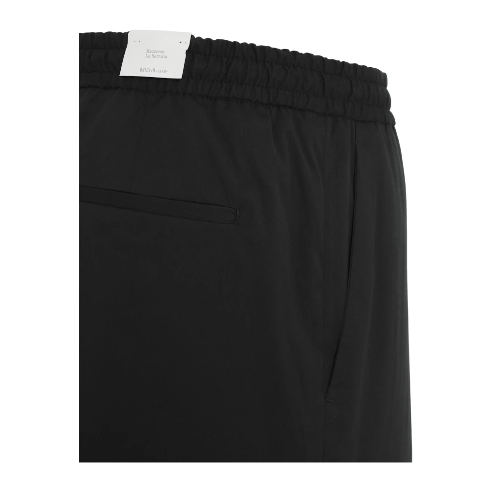 Briglia Zwarte Elastische Taille Broek Ss25 Black Heren