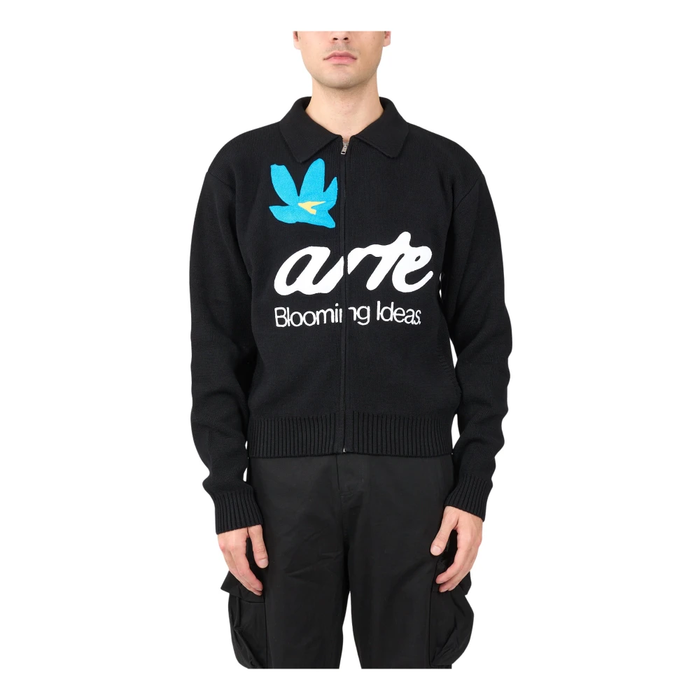 Arte Antwerp Cardigan met ritssluiting Black Heren