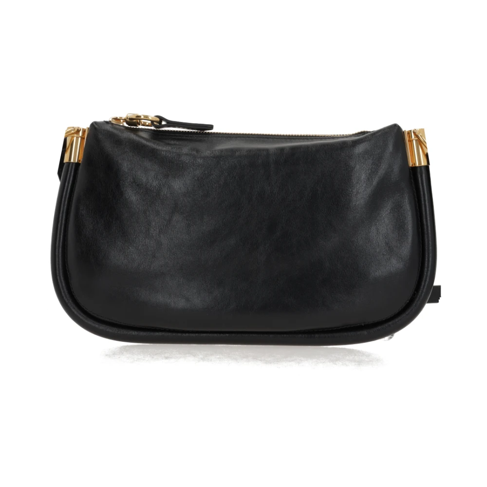 Chloé Zwarte leren handtas met gouden hardware Black Dames