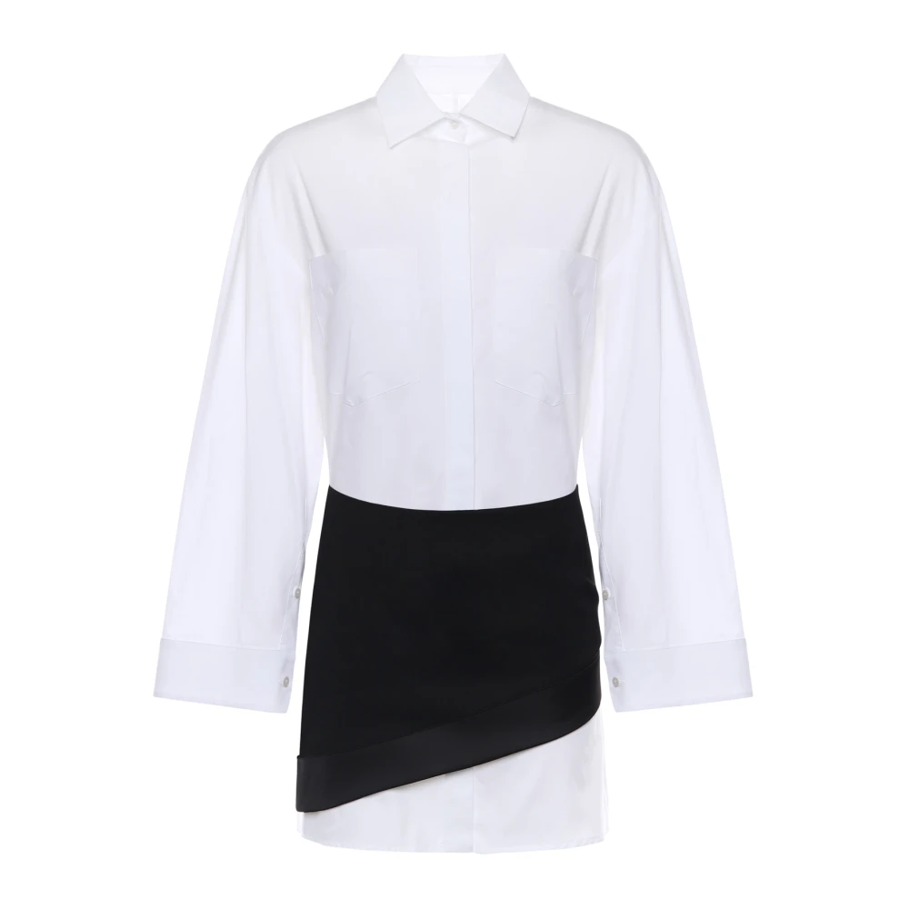 Dondup Women's White Short Yarn-Dyed Gabardine Dress - Shirt Dresses - Xs - Dresses