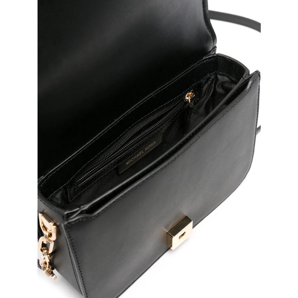 Michael Kors Casual Crossbody Tas in Zwart Leer Black Dames