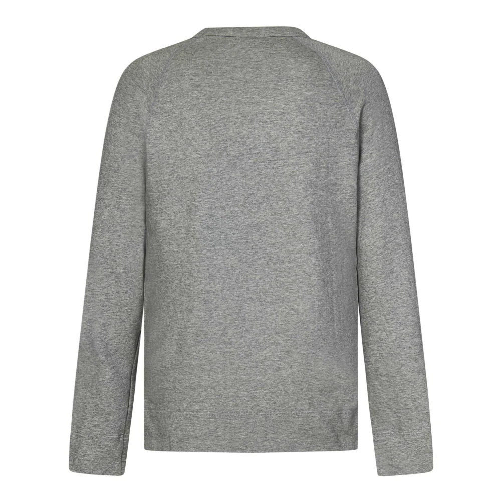 James Perse Grijze Crew-neck Sweatshirt Aw24 Gray Heren