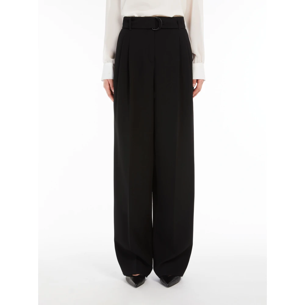 Max Mara Studio Zwarte broek met Franse zakken Black Dames