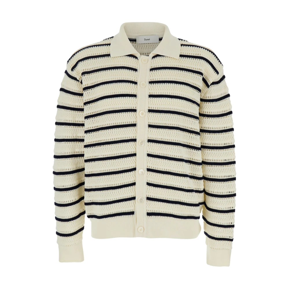 Dunst Witte Gebreide Vest met Brede Kraag White Heren