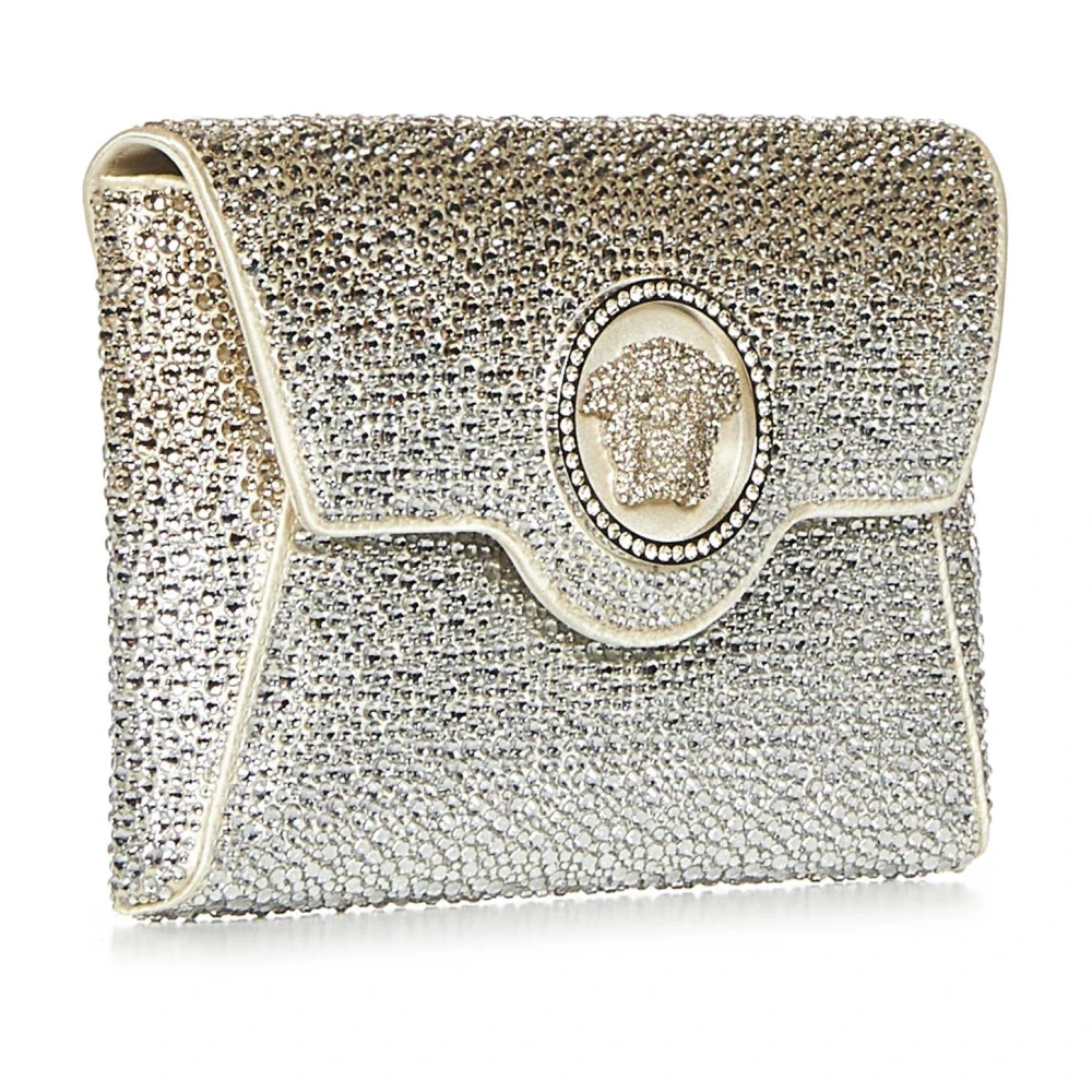 Versace Witte Medusa Clutch met Kristalversiering White Dames