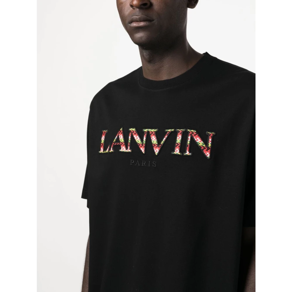 Lanvin Zwarte T-shirts en Polos Black Heren