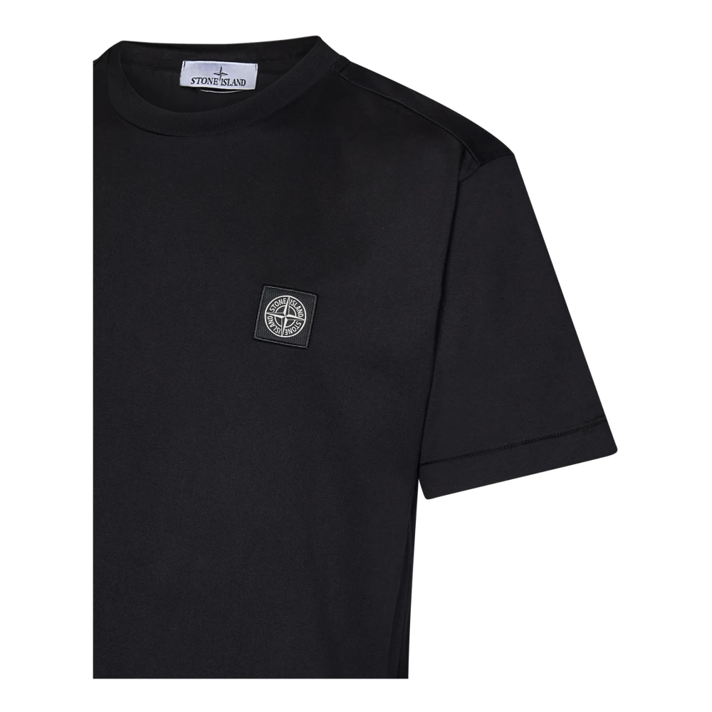 Stone Island Zwart Logo Patch T-Shirt Black Heren
