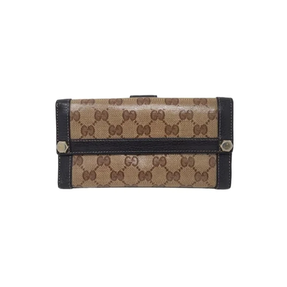 Gucci Vintage Pre-owned Cotton wallets Brown Dames