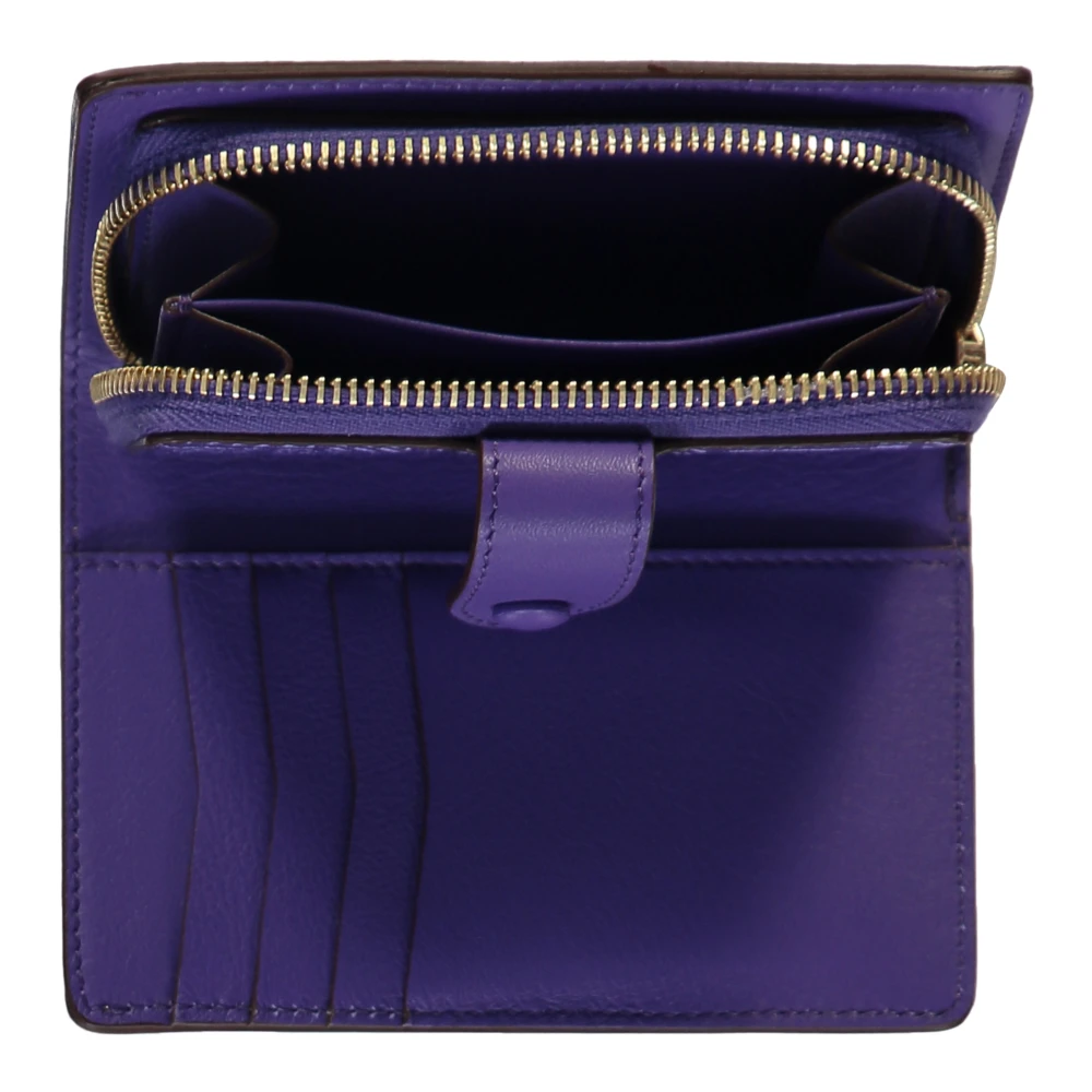 Moreau Paris Logo Print Leren Portemonnee Purple Dames