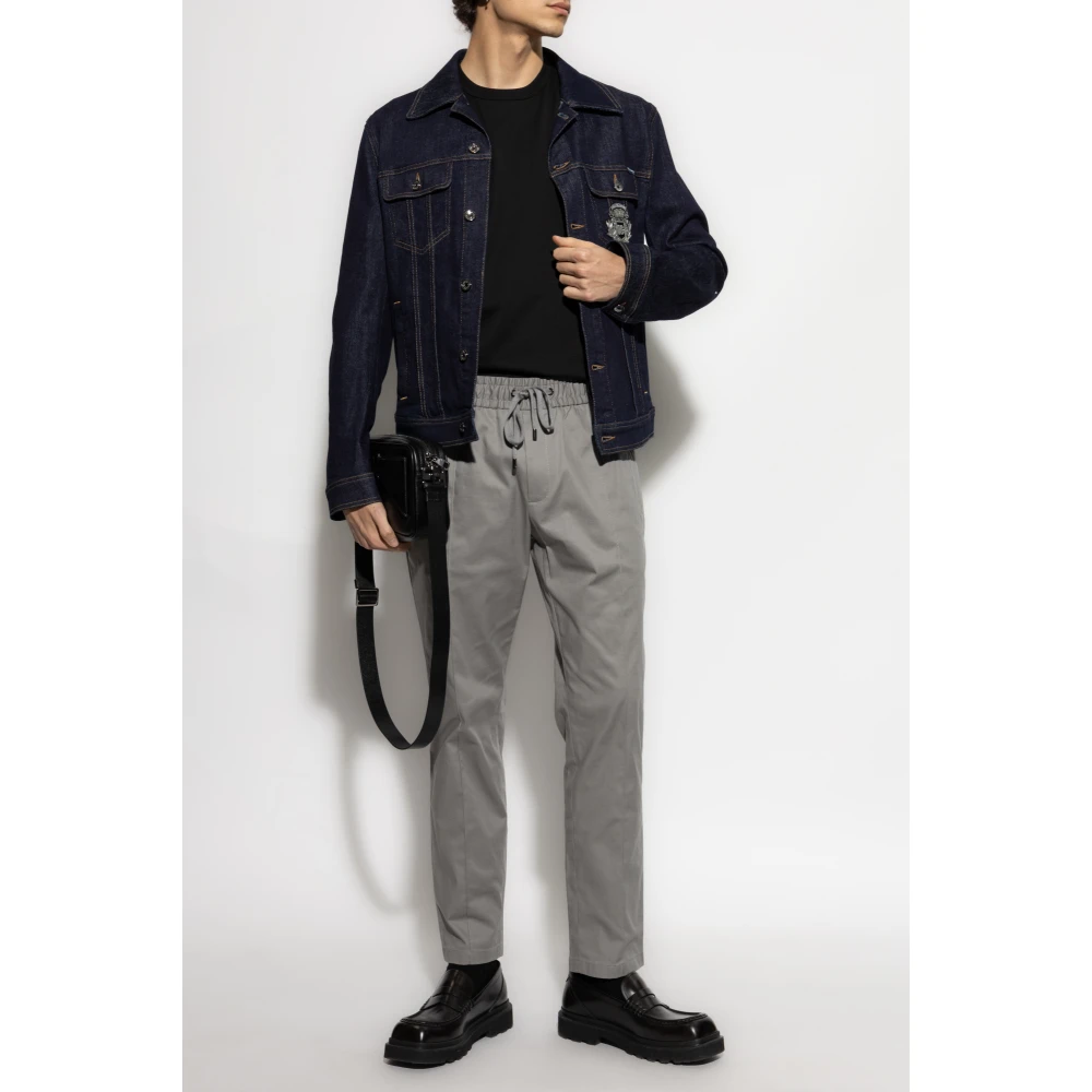 Dolce & Gabbana Broek met stiksels op de benen Gray Heren