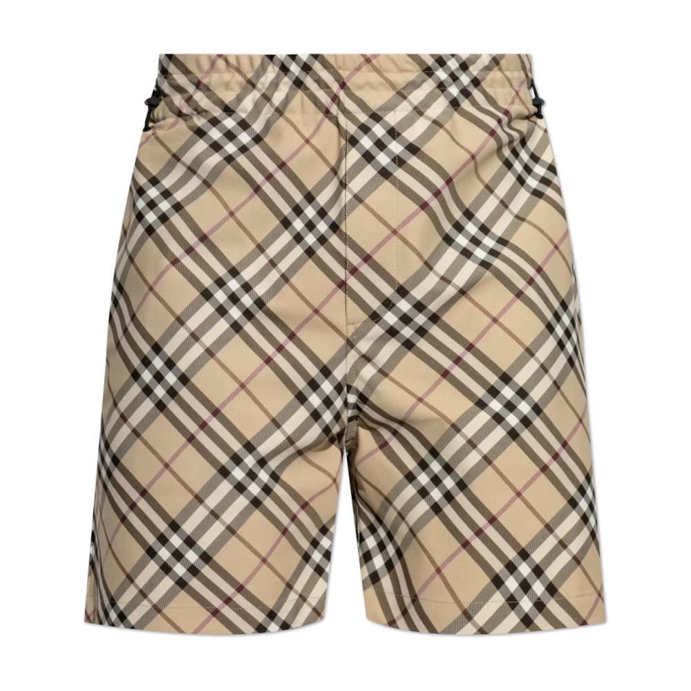 Burberry Geruite shorts Beige Heren