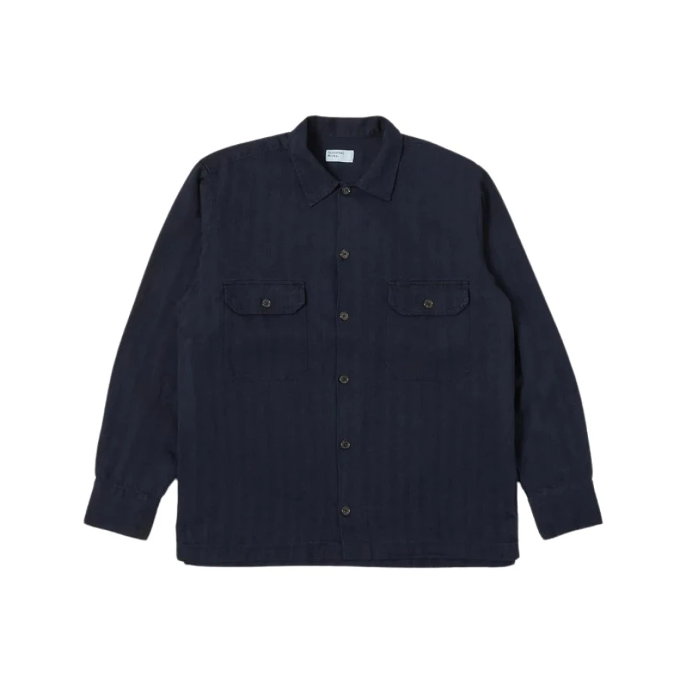 Universal Works Japanse-geïnspireerde Utility Shirt Blue Heren